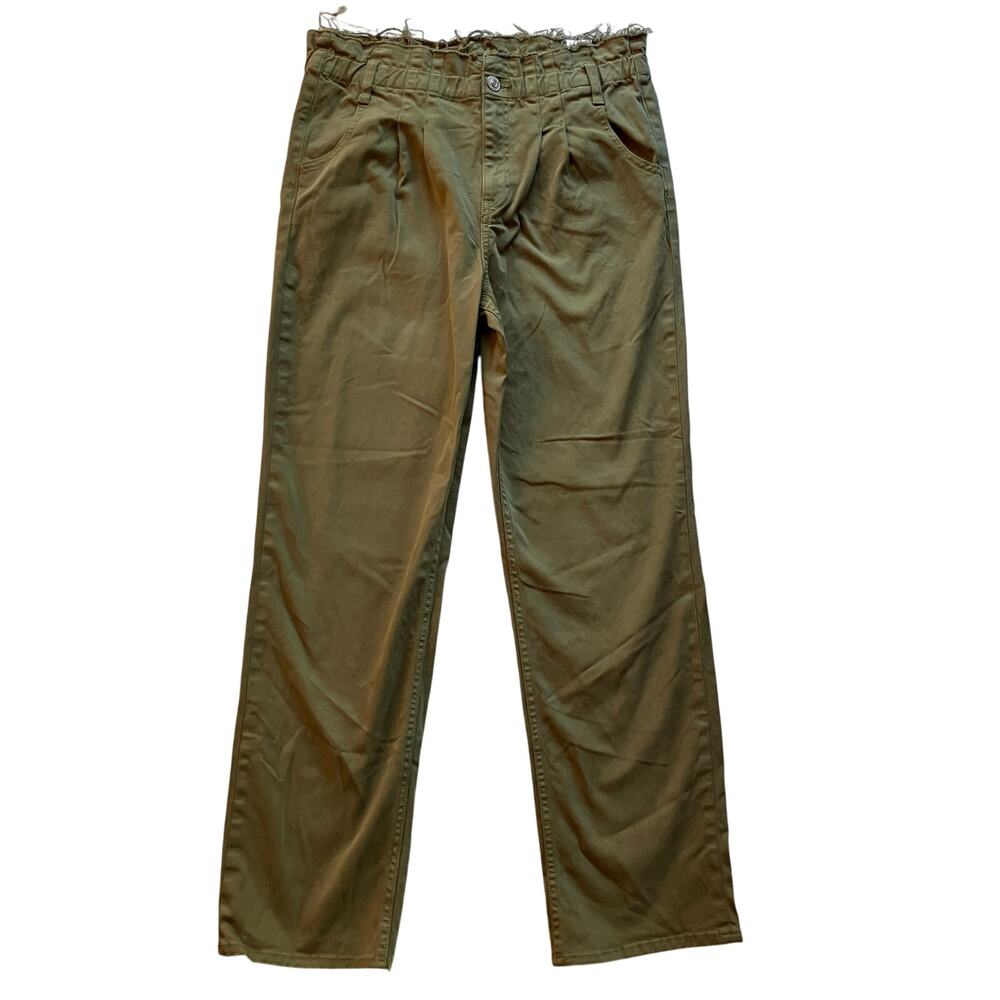 Hudson Remi High Rise Paperbag Straight Pants Size 29 Olive